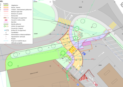 OVALE & Partenaires Ingénieurs en Génie Civil en Suisse romande - Plan de situation du giratoire aménagé pour la Coop de Collombey