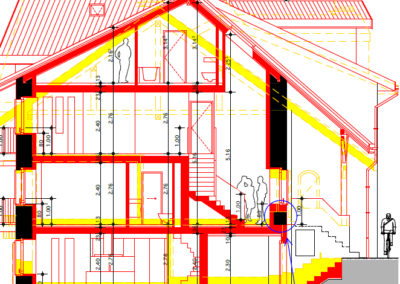 OVALE & Partenaires Génie Civil - Transformation maison vigneronne à Rivaz - Coupe projet