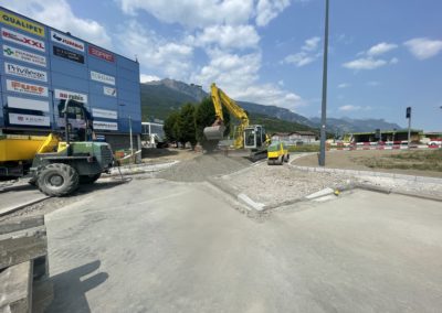 Création d’un giratoire Coop Collombey